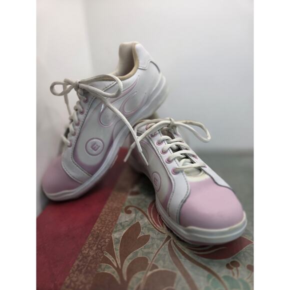 Etonic Womens Shoes GLOW IN THE DARK Flame Pink Bowling Perfect Slides Size 7 - Picture 1 of 10